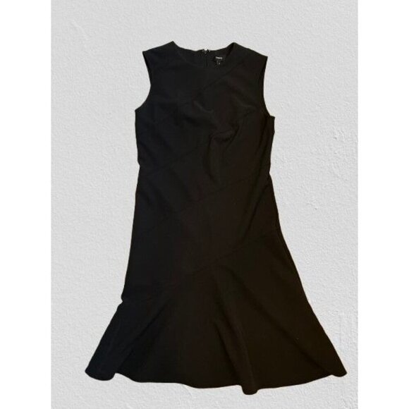 Theory Diagonal Drape Dress Cocktail Business Preppy Old Money Sz 2 - Picture 4 of 14
